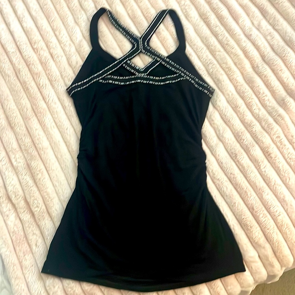 Women Black sleeveless summer top. silver stitching